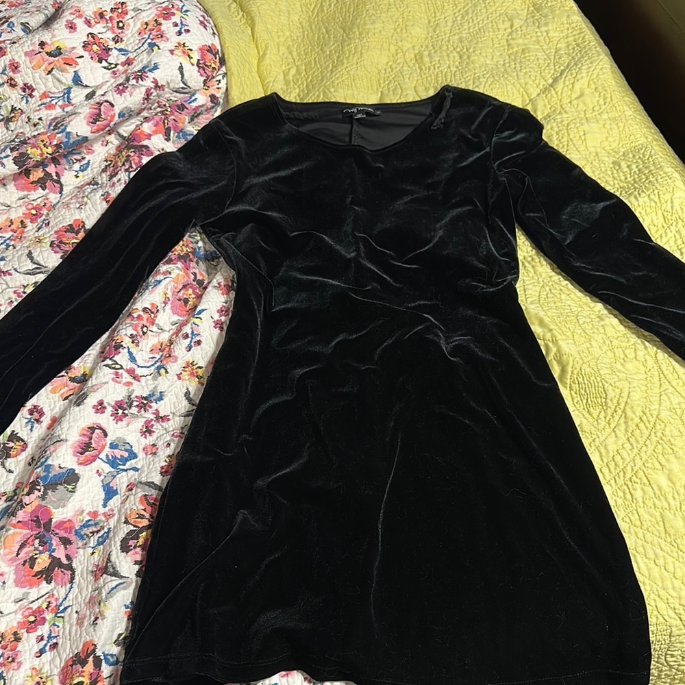 Elegant Black Velour Dress